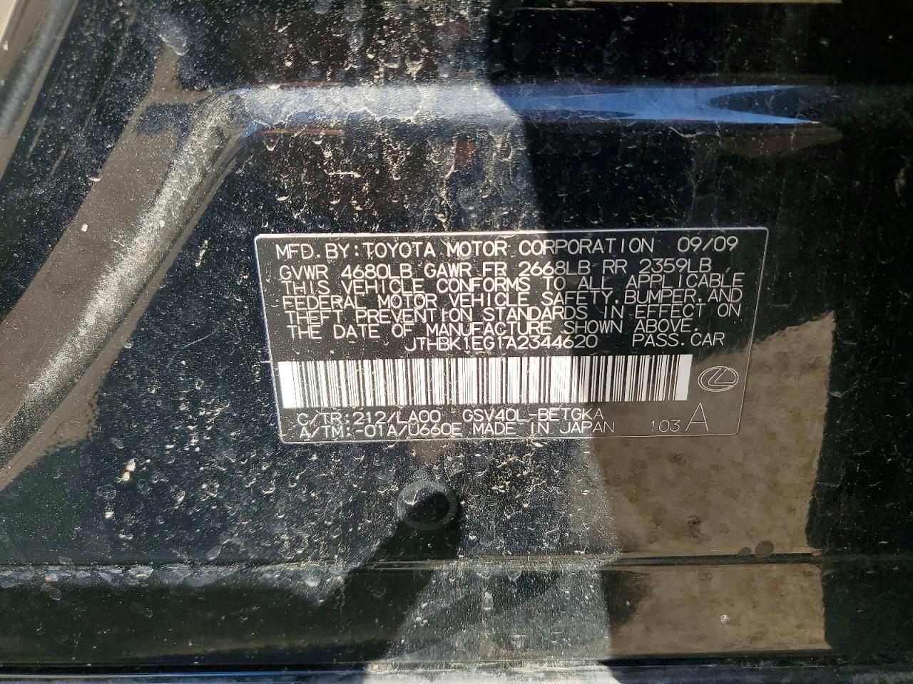 2010 LEXUS ES 350