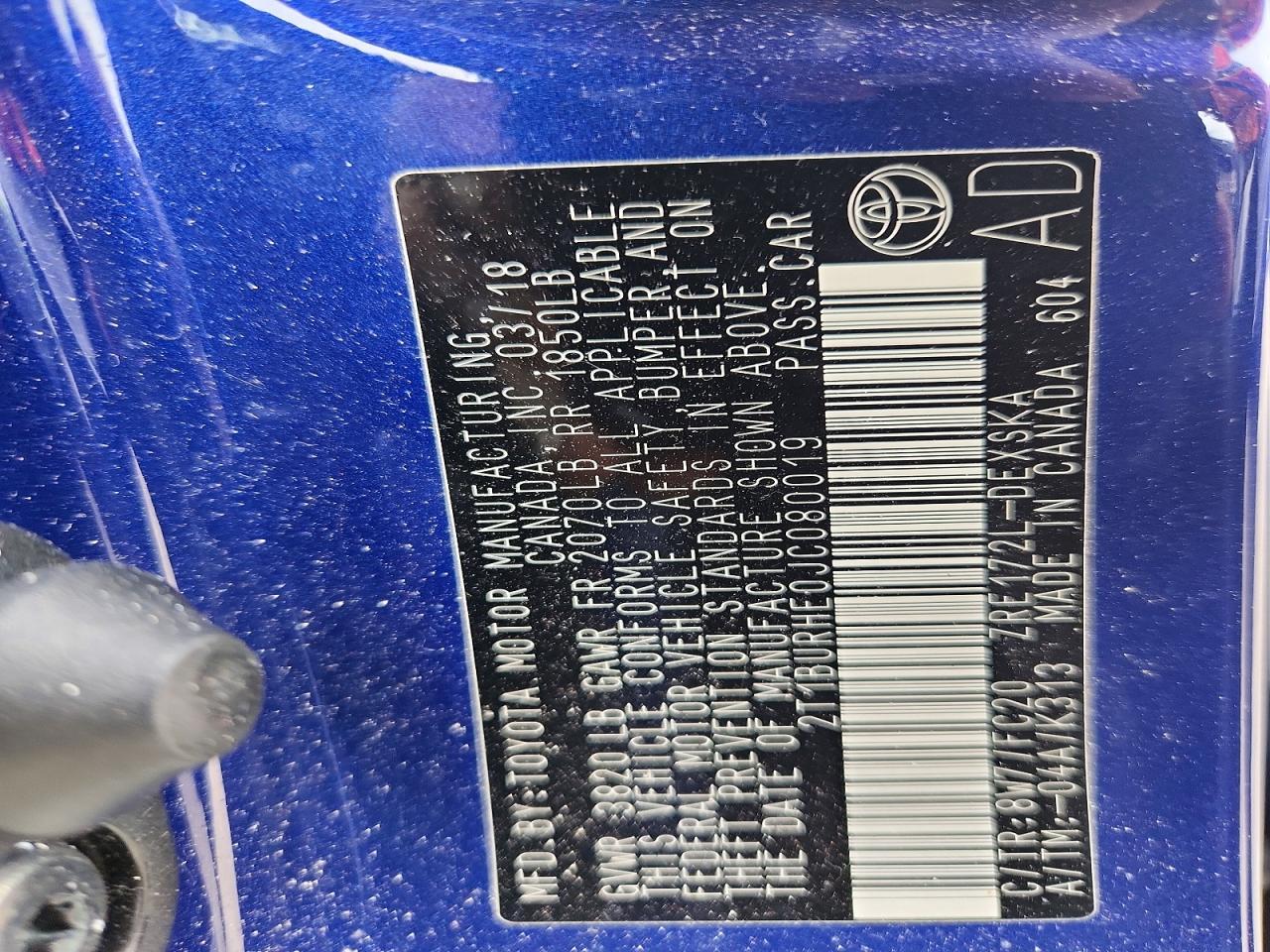 2018 TOYOTA COROLLA