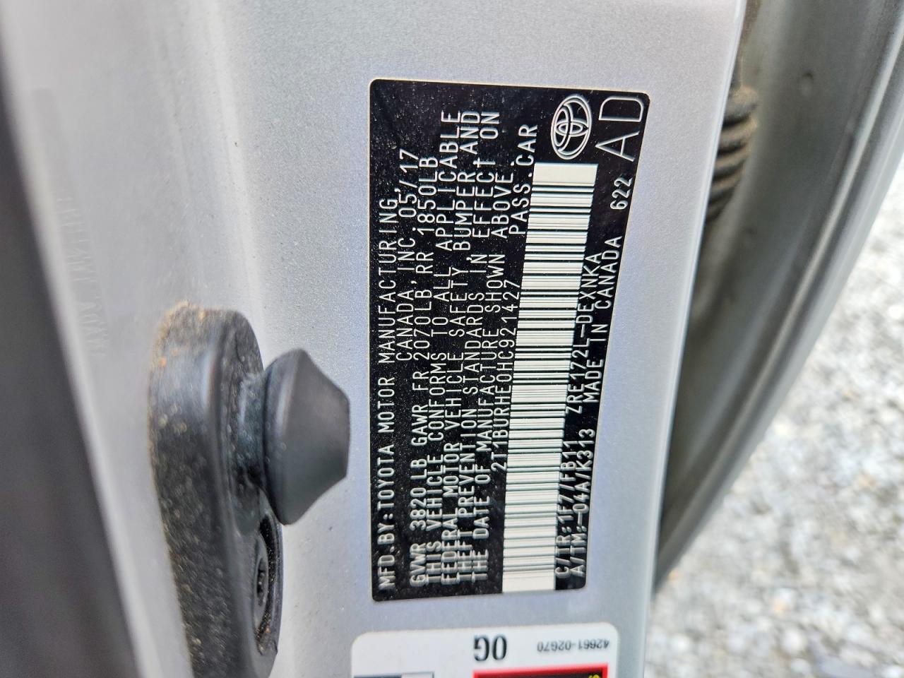 2017 TOYOTA COROLLA