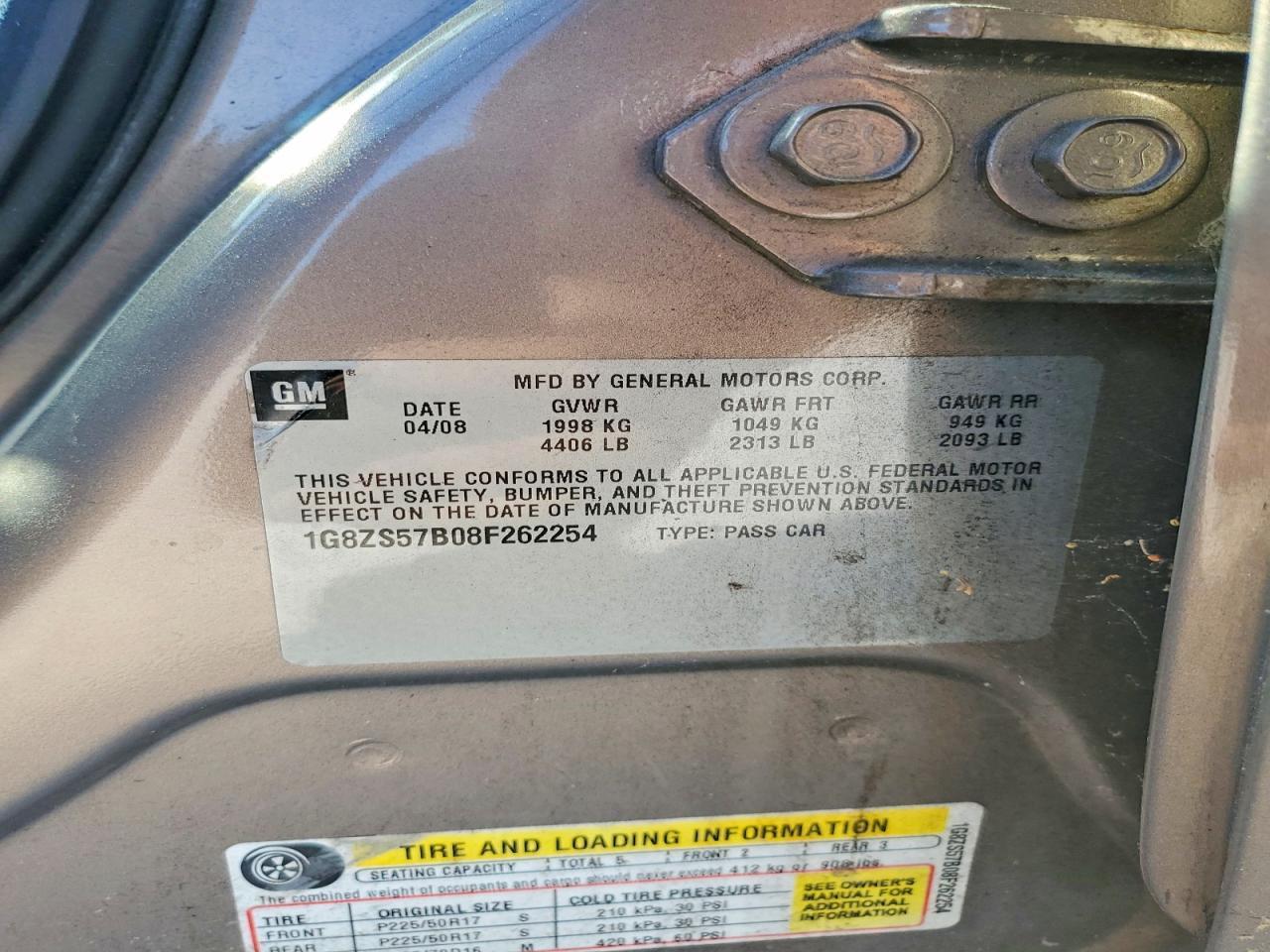 2008 SATURN Aura