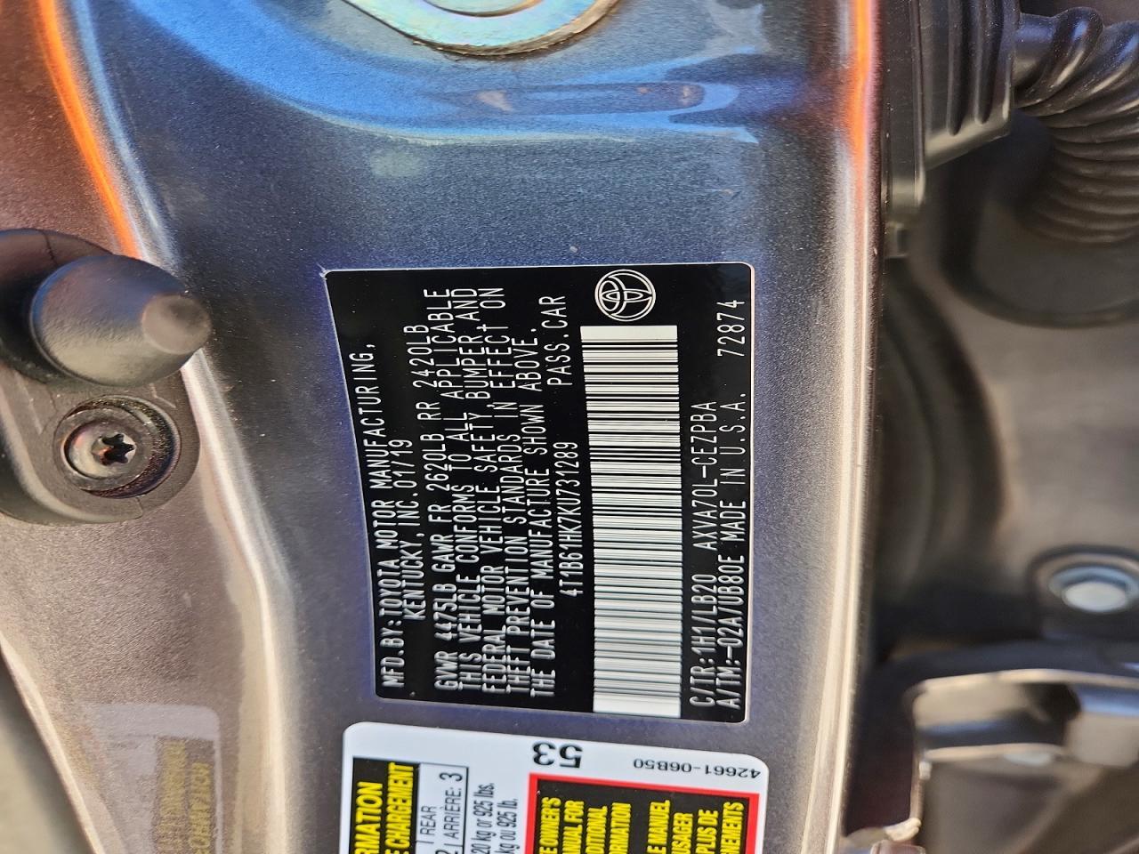 2019 TOYOTA CAMRY