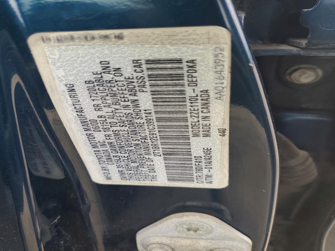 2001 TOYOTA COROLLA