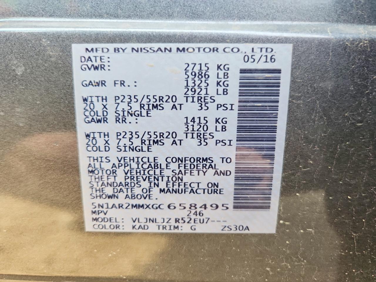 2016 NISSAN PATHFINDER