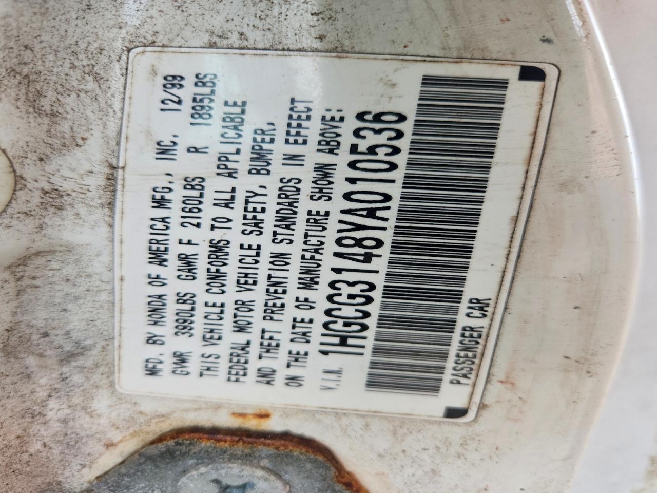 2000 HONDA ACCORD
