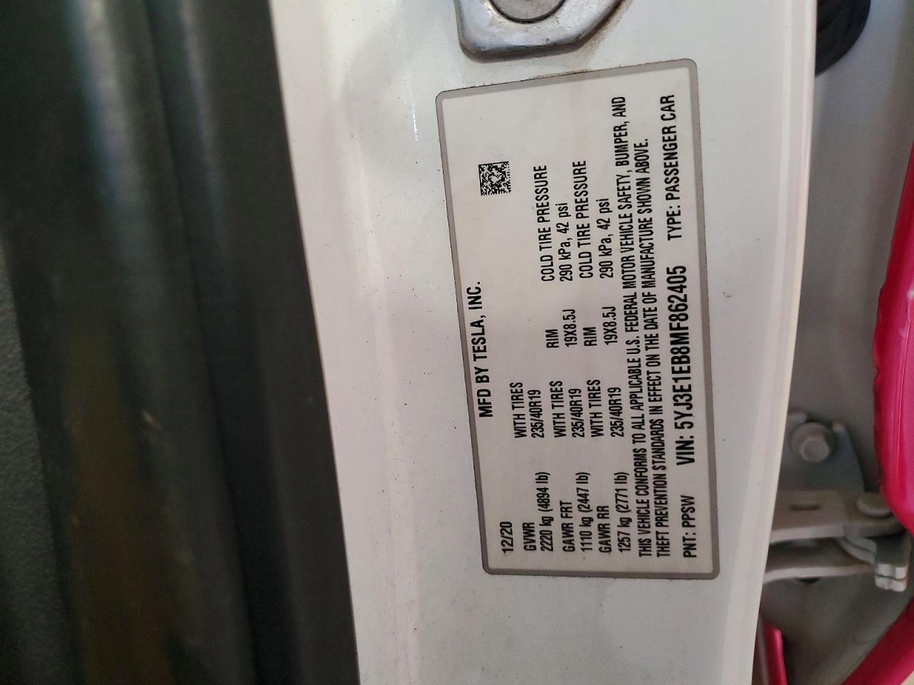 2021 TESLA MODEL 3