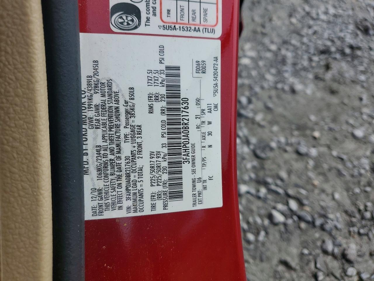 2011 FORD FUSION