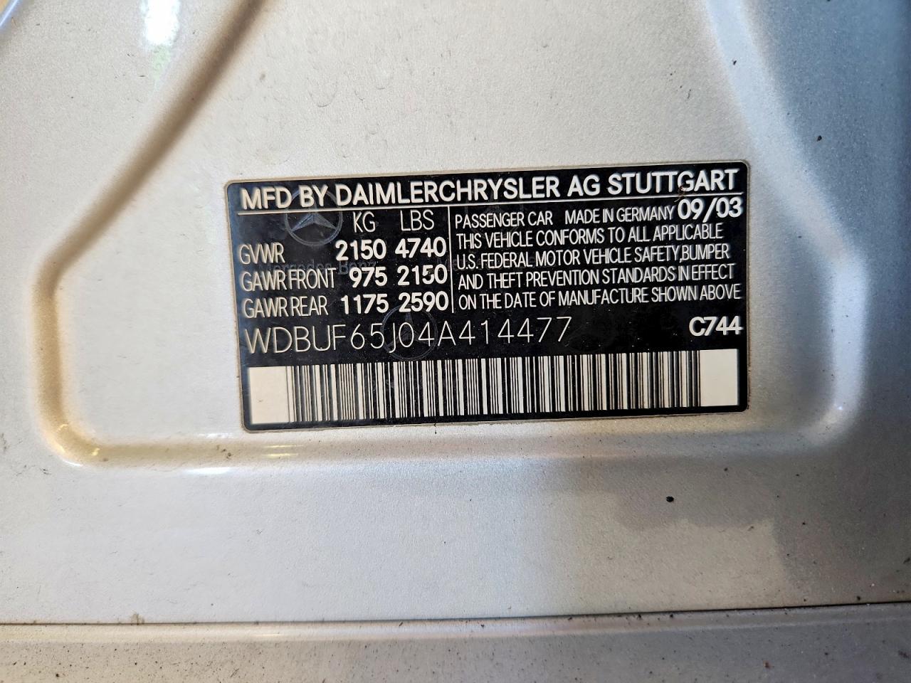 2004 MERCEDES-BENZ E-Class