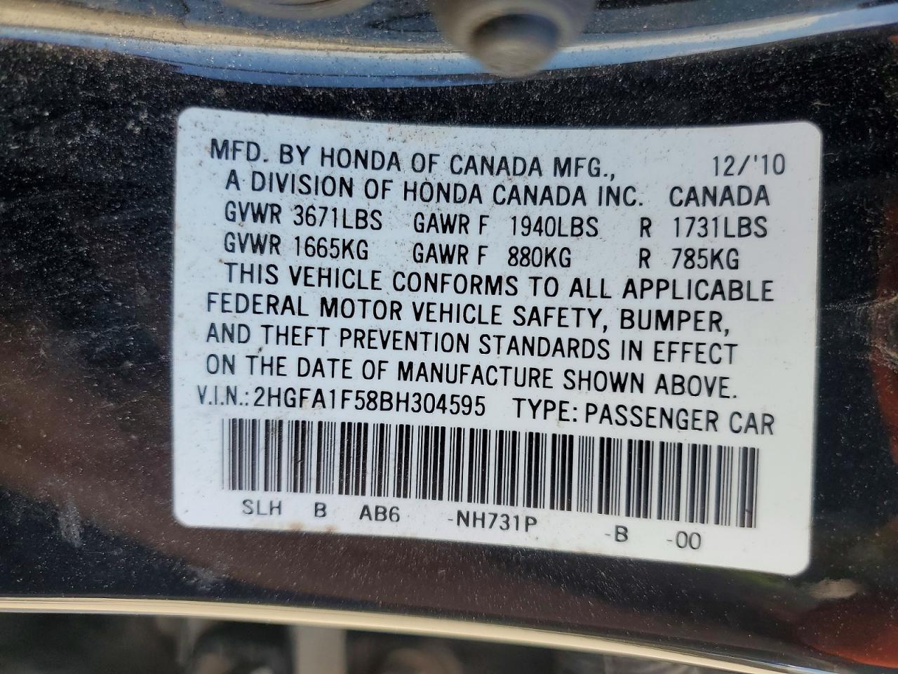 2011 HONDA CIVIC