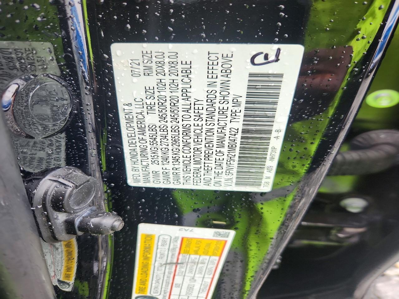 2021 HONDA PILOT