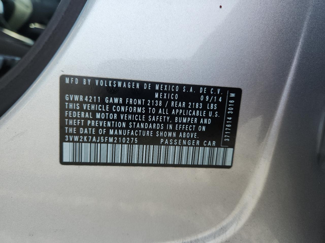 2015 VOLKSWAGEN JETTA