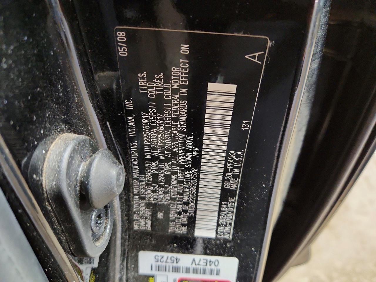 2008 TOYOTA SIENNA