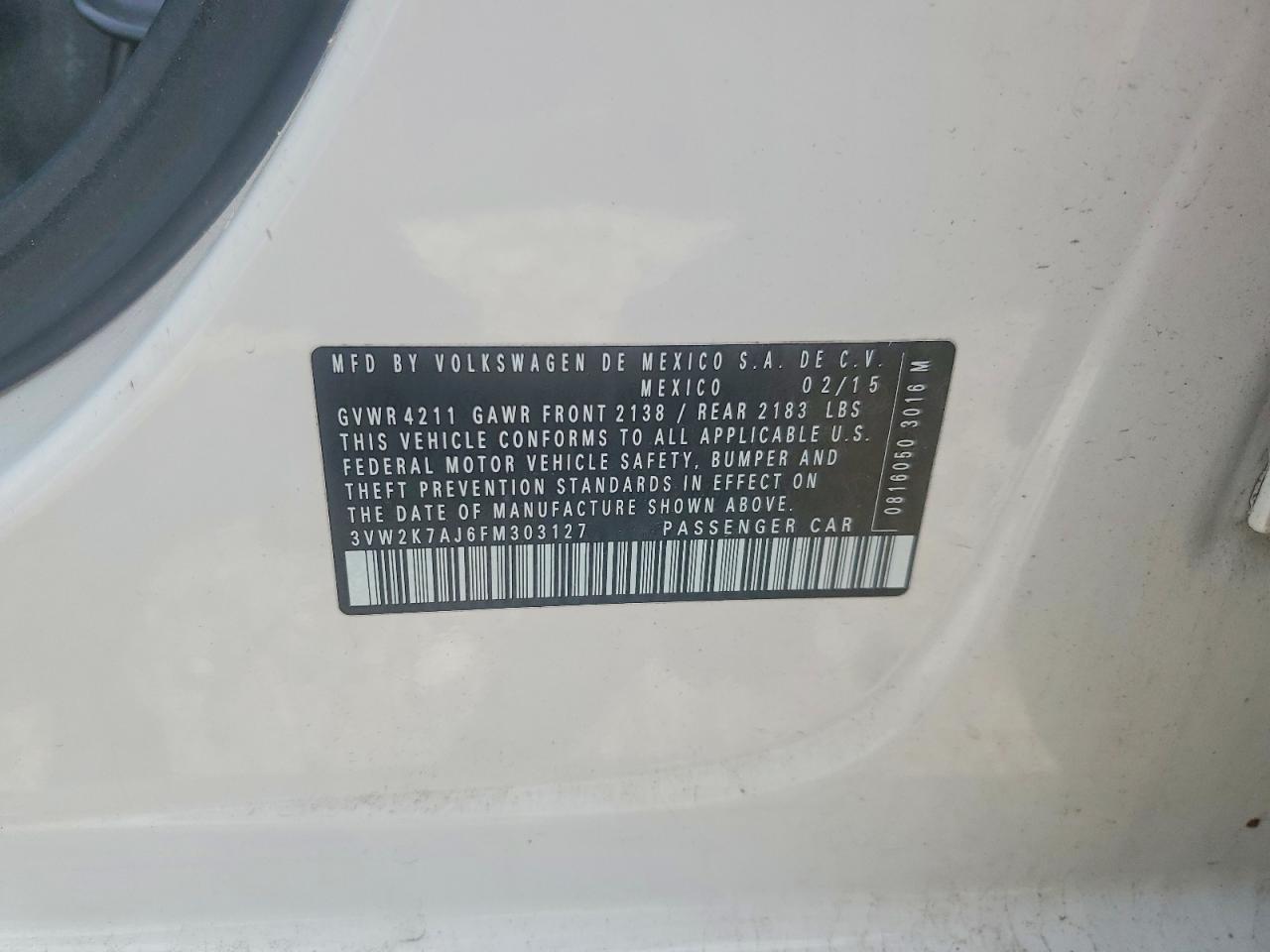 2015 VOLKSWAGEN JETTA