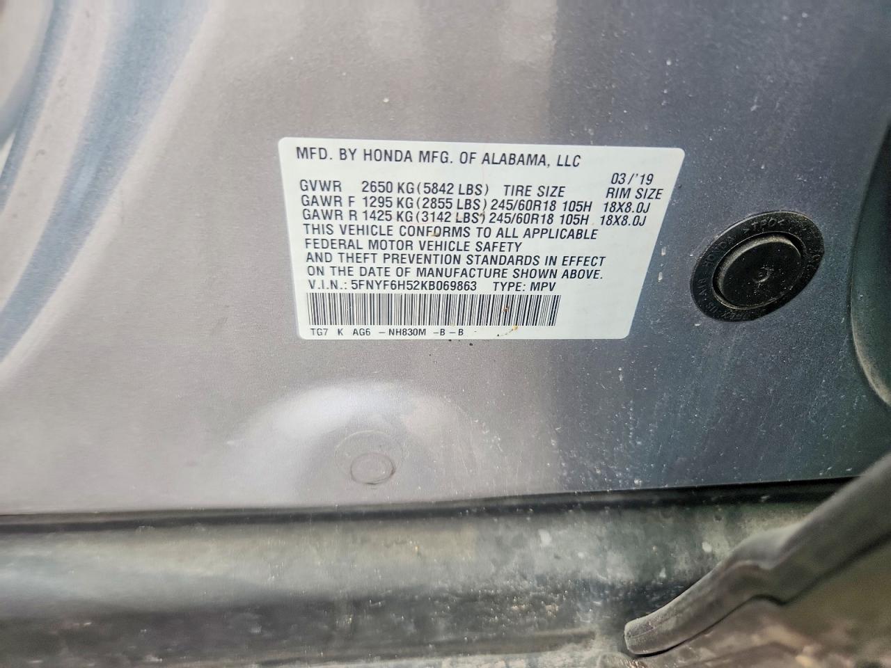 2019 HONDA PILOT