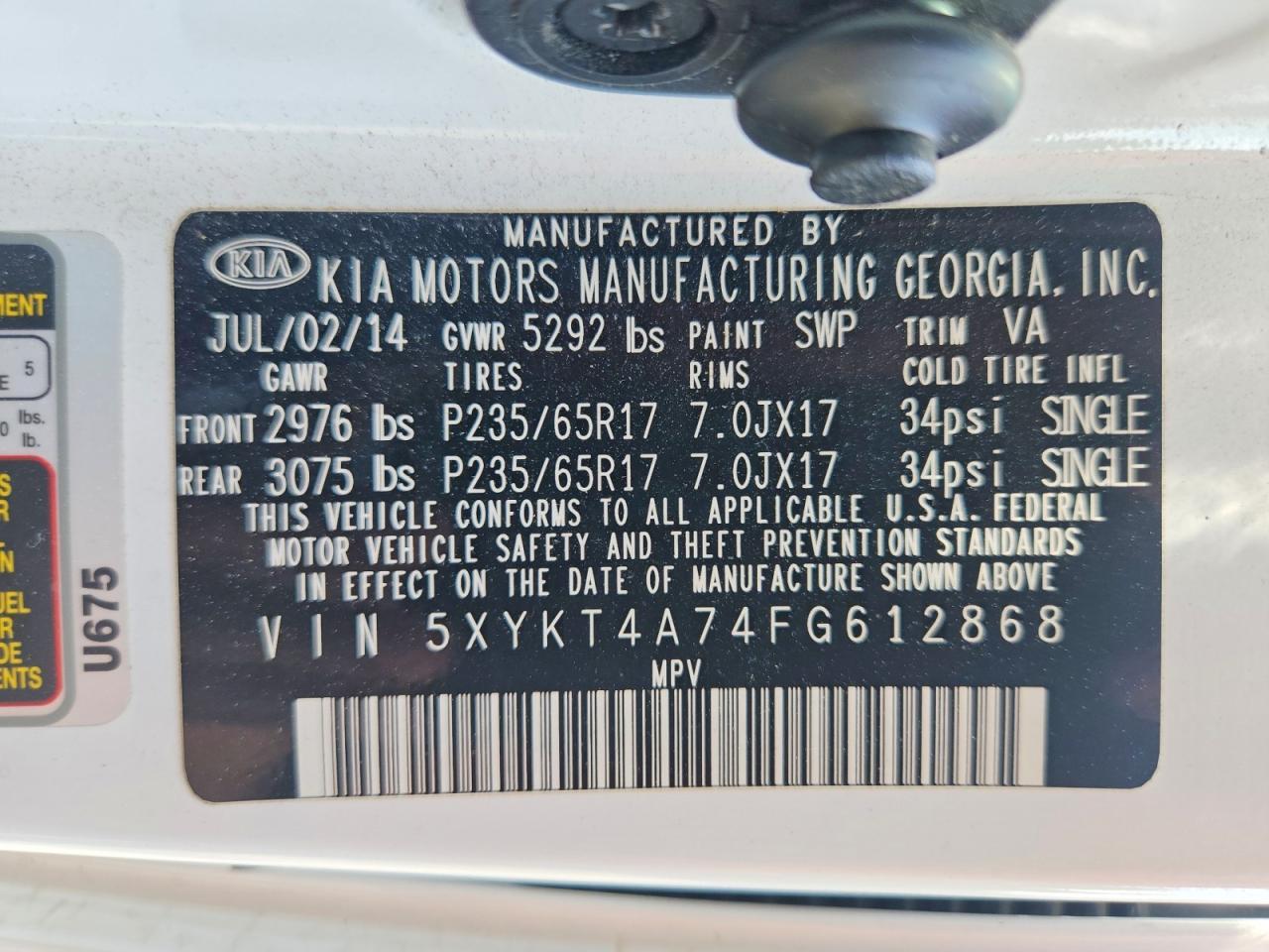 2015 KIA SORENTO