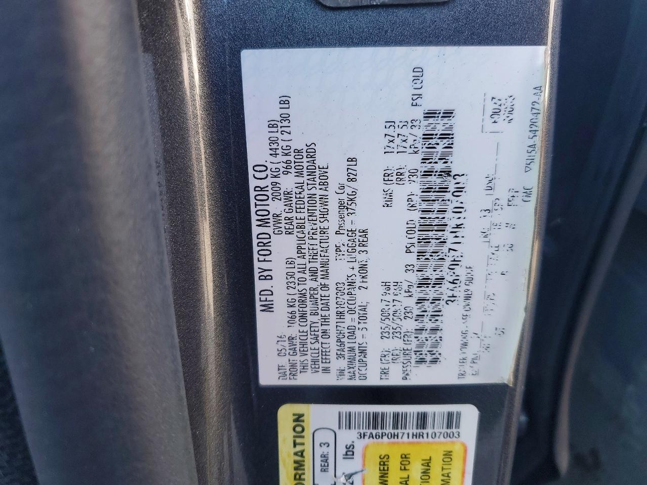 2017 FORD FUSION