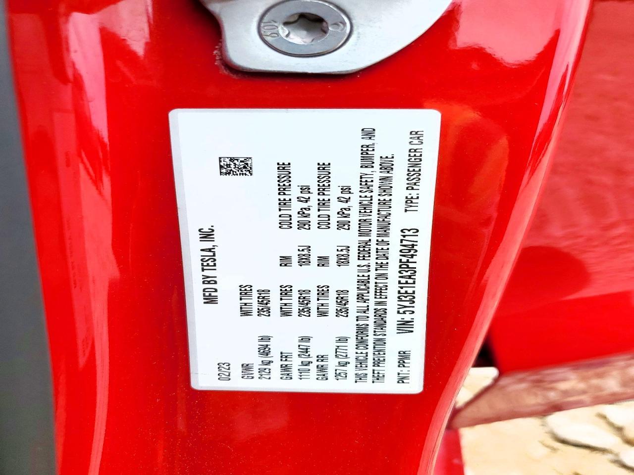 2023 TESLA MODEL 3
