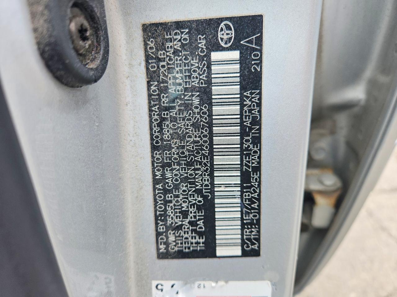 2006 TOYOTA COROLLA