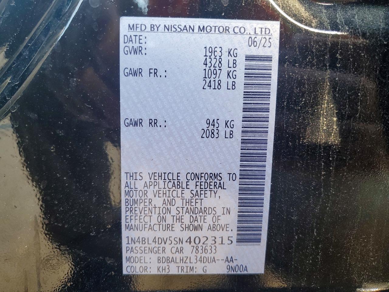 2025 NISSAN ALTIMA