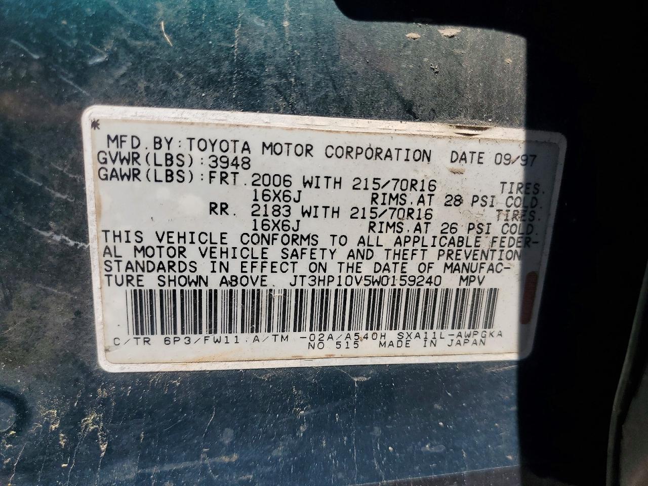 1998 TOYOTA RAV4
