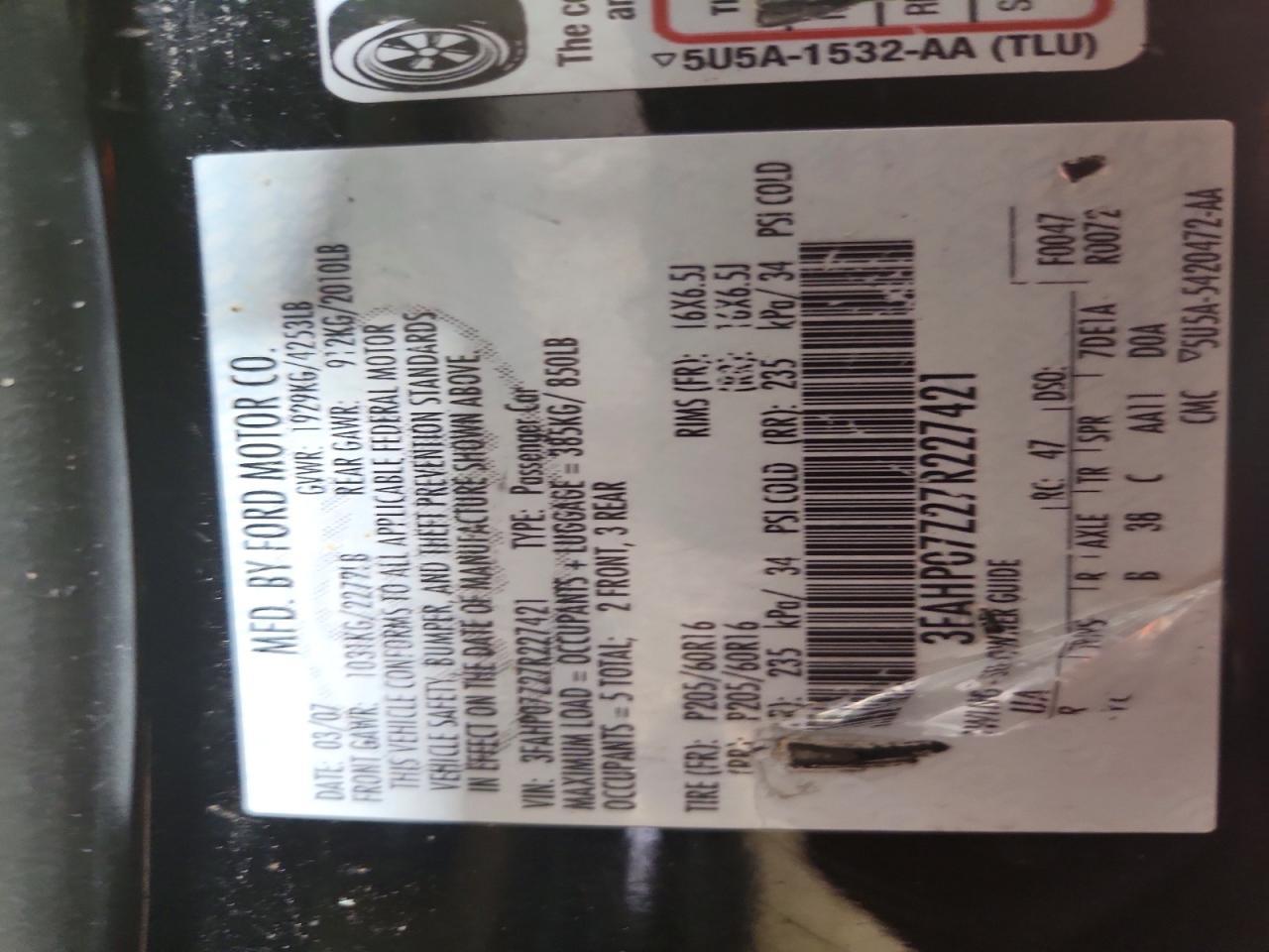 2007 FORD FUSION