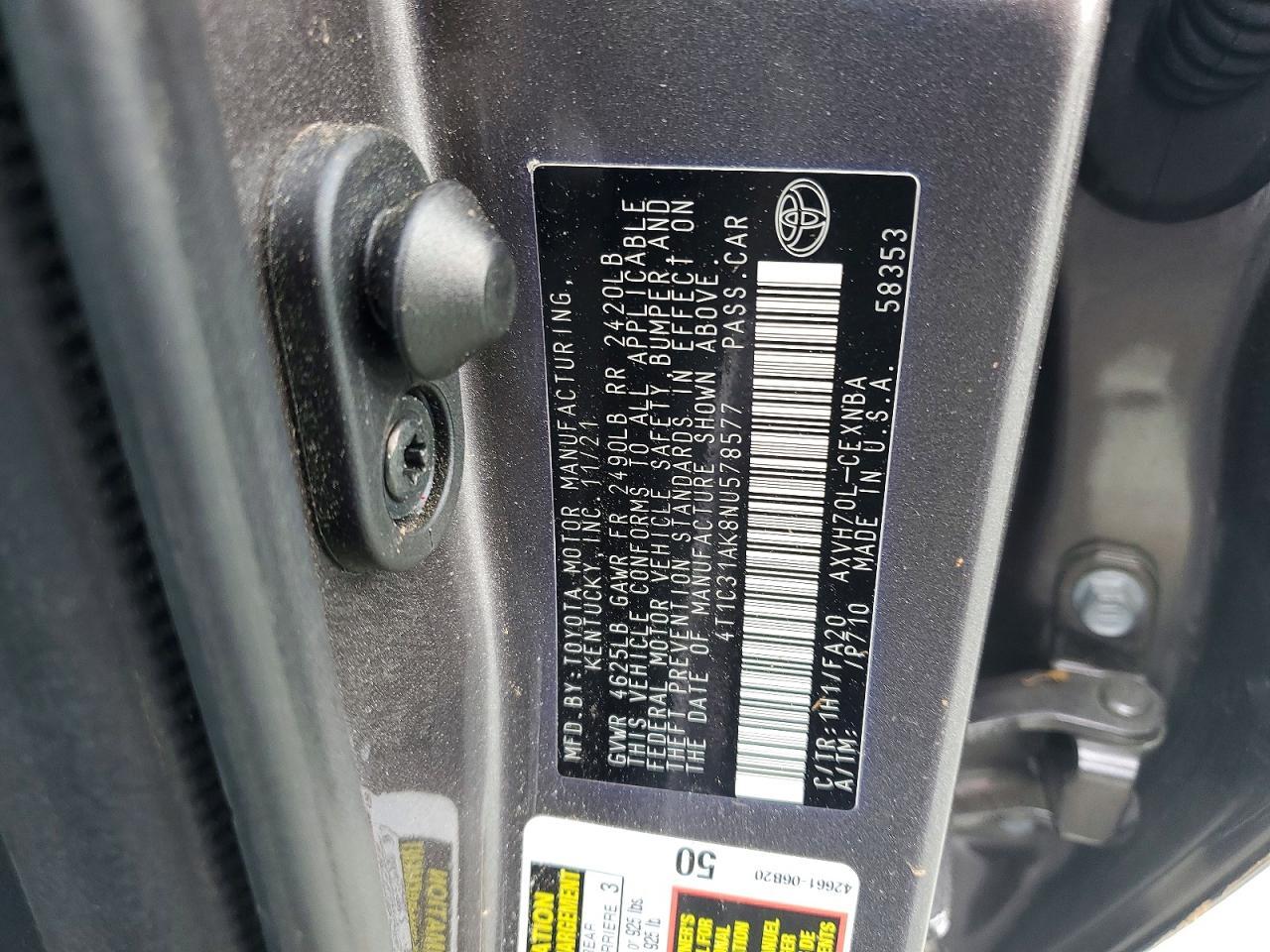2022 TOYOTA CAMRY