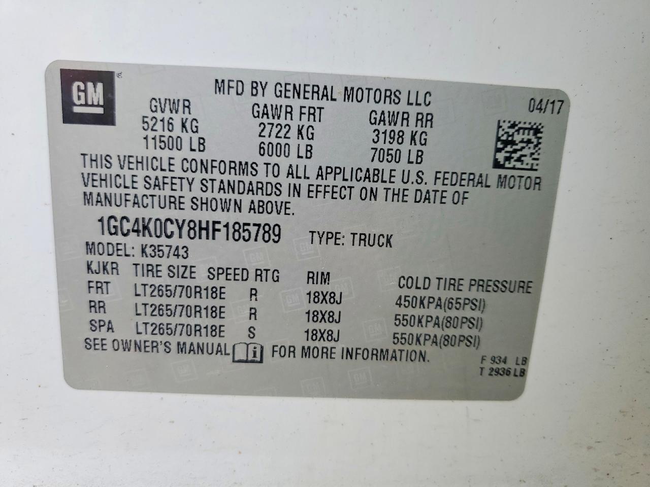 2017 CHEVROLET Silverado 3500