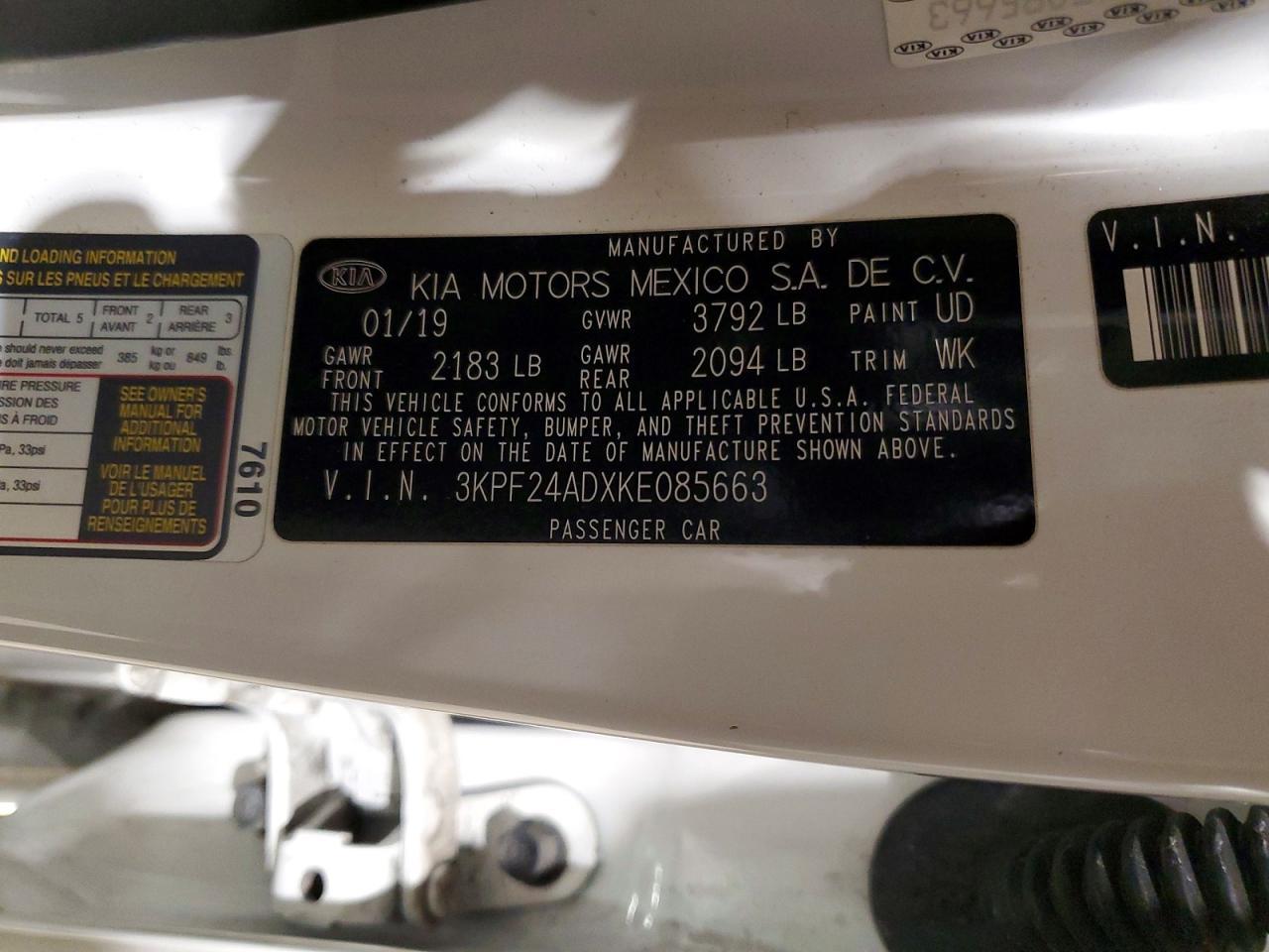 2019 KIA FORTE