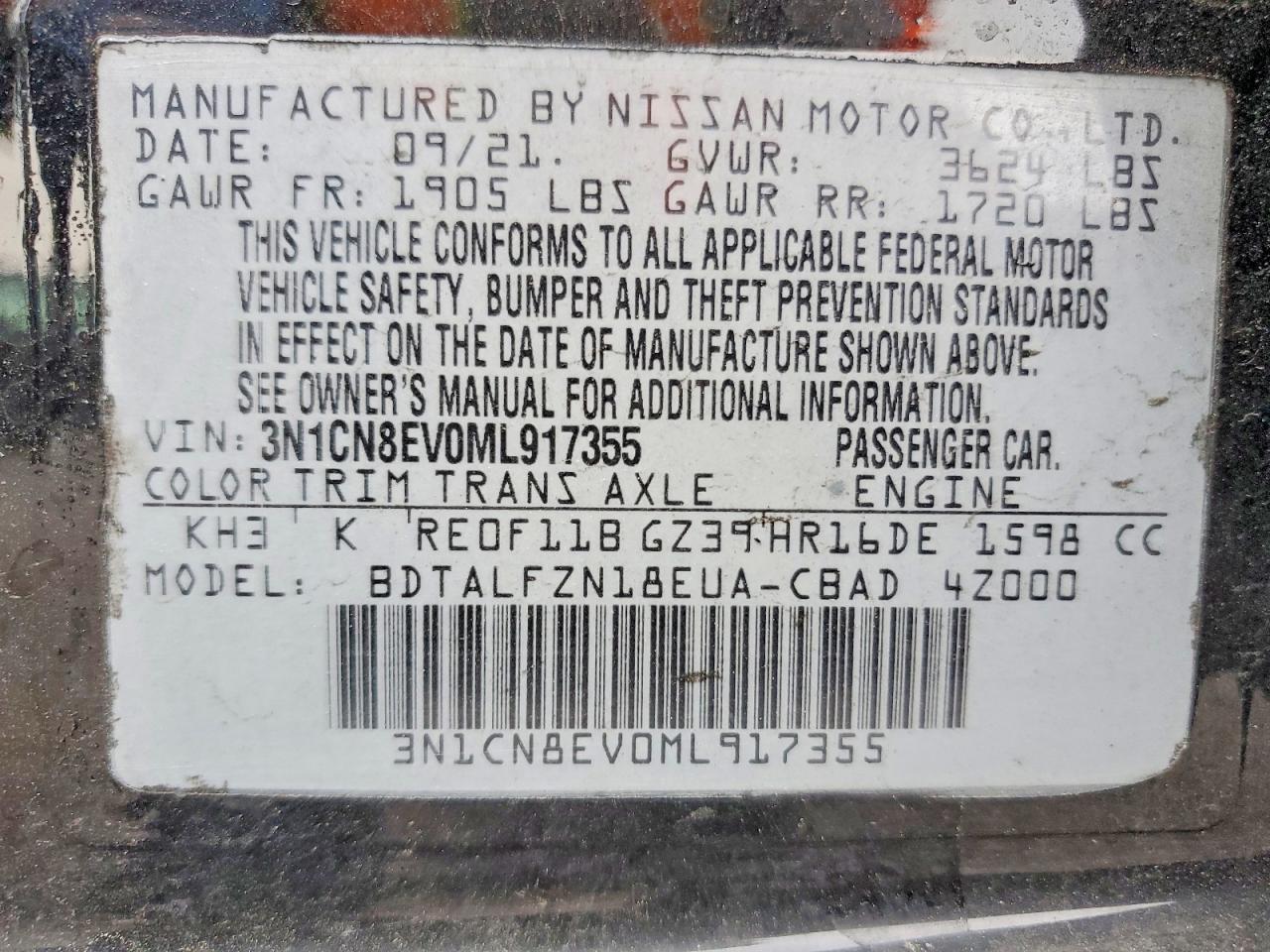 2021 NISSAN VERSA
