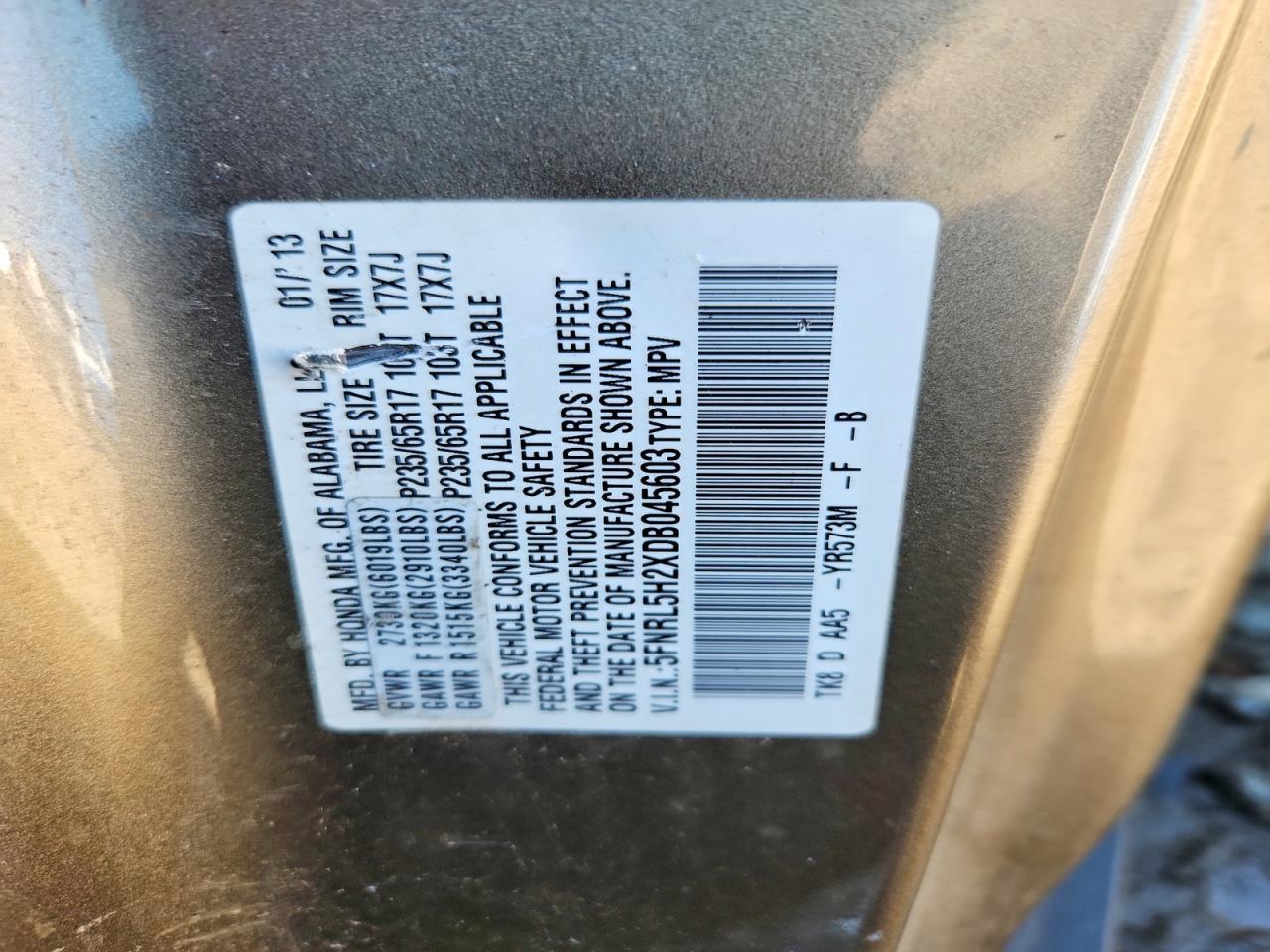 2013 HONDA ODYSSEY