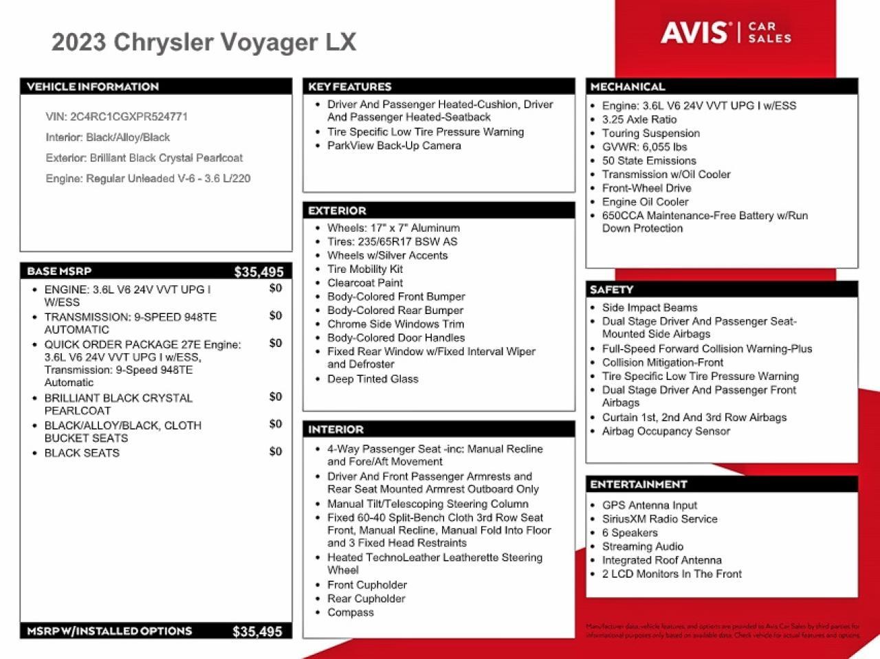2023 CHRYSLER Voyager