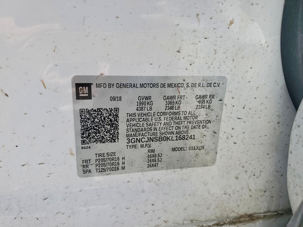 2019 CHEVROLET TRAX