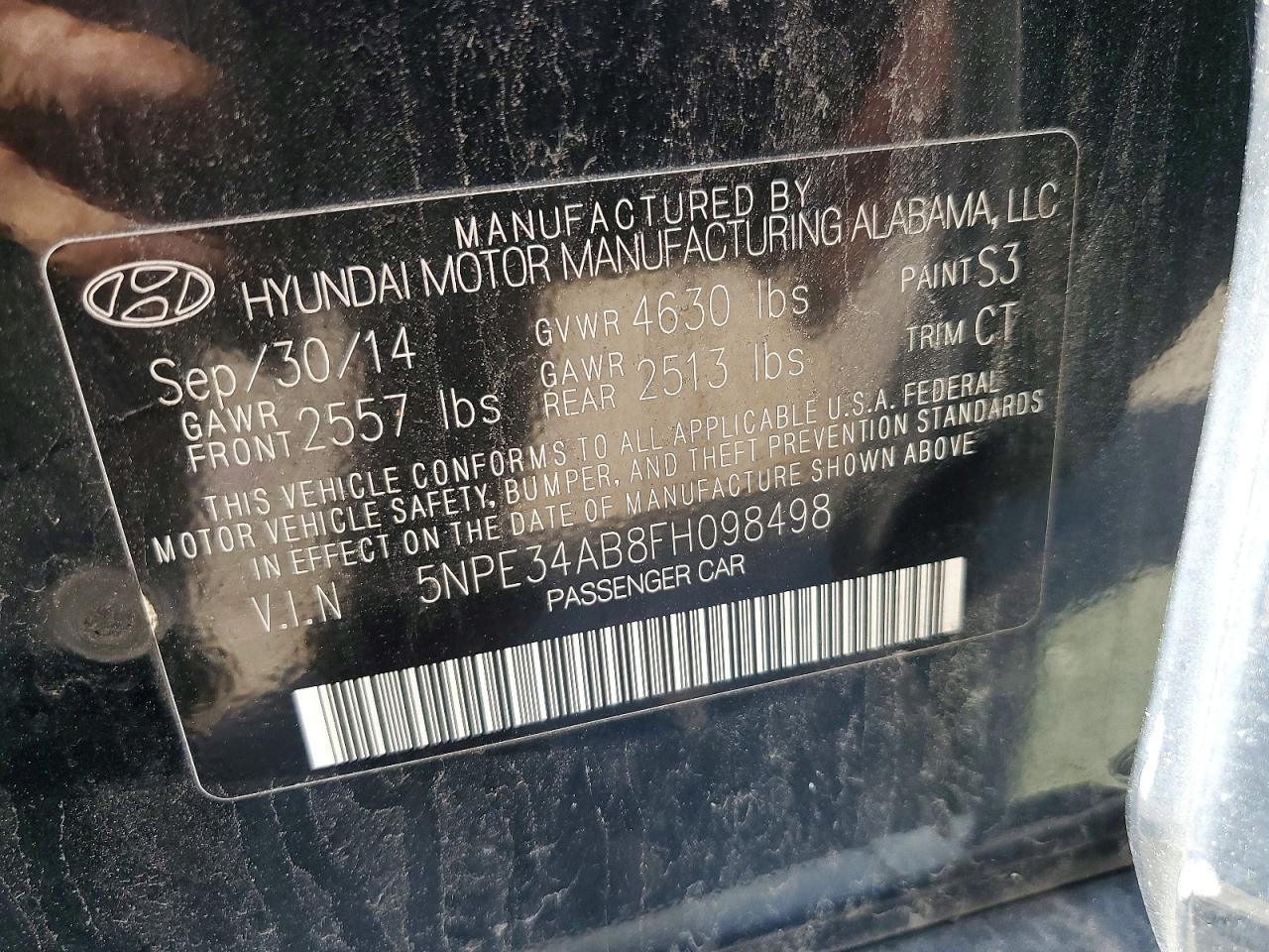 2015 HYUNDAI SONATA