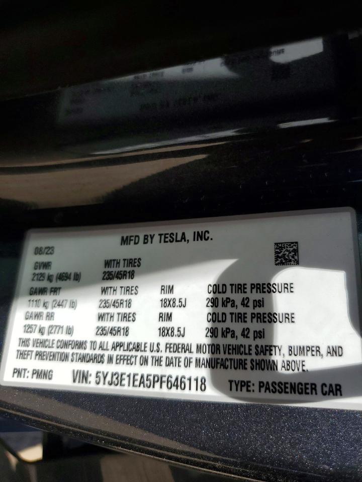 2023 TESLA MODEL 3