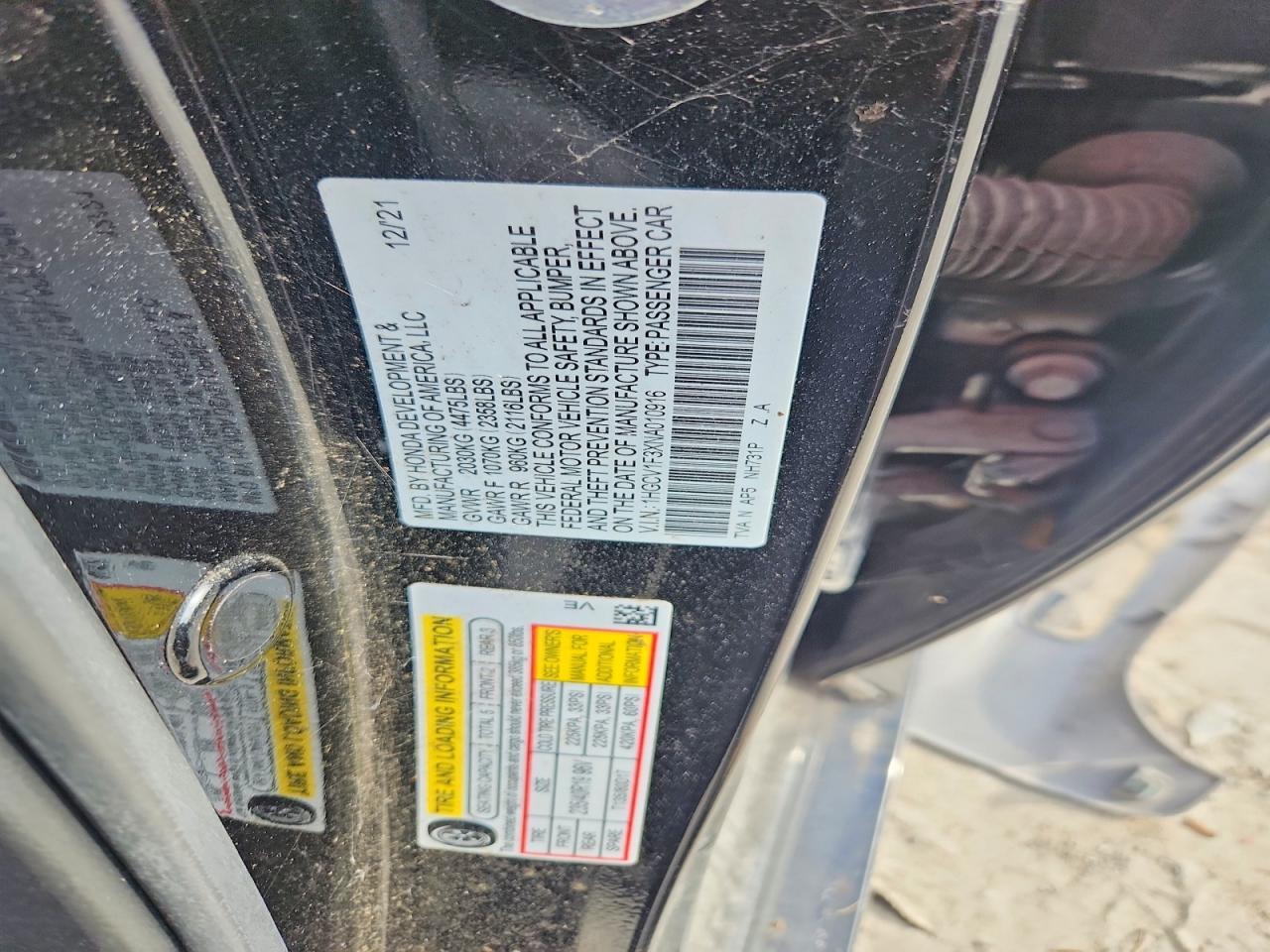 2022 HONDA ACCORD