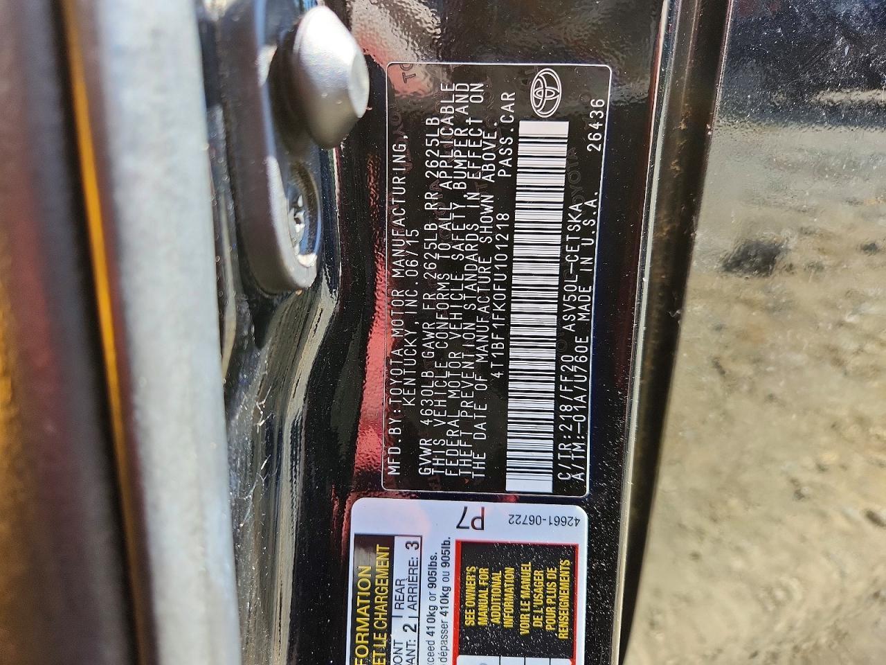 2015 TOYOTA CAMRY