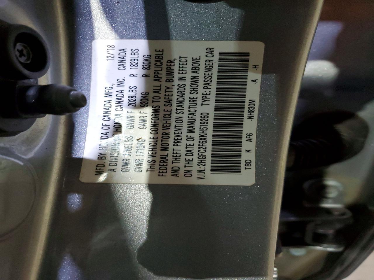 2019 HONDA CIVIC