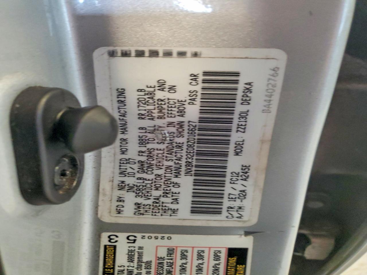 2008 TOYOTA COROLLA
