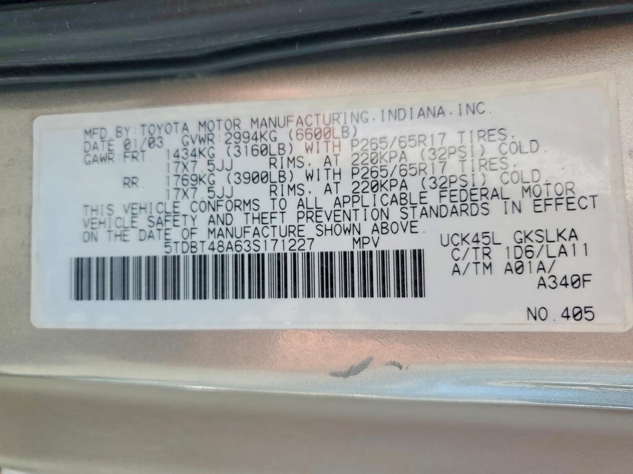 2003 TOYOTA Sequoia