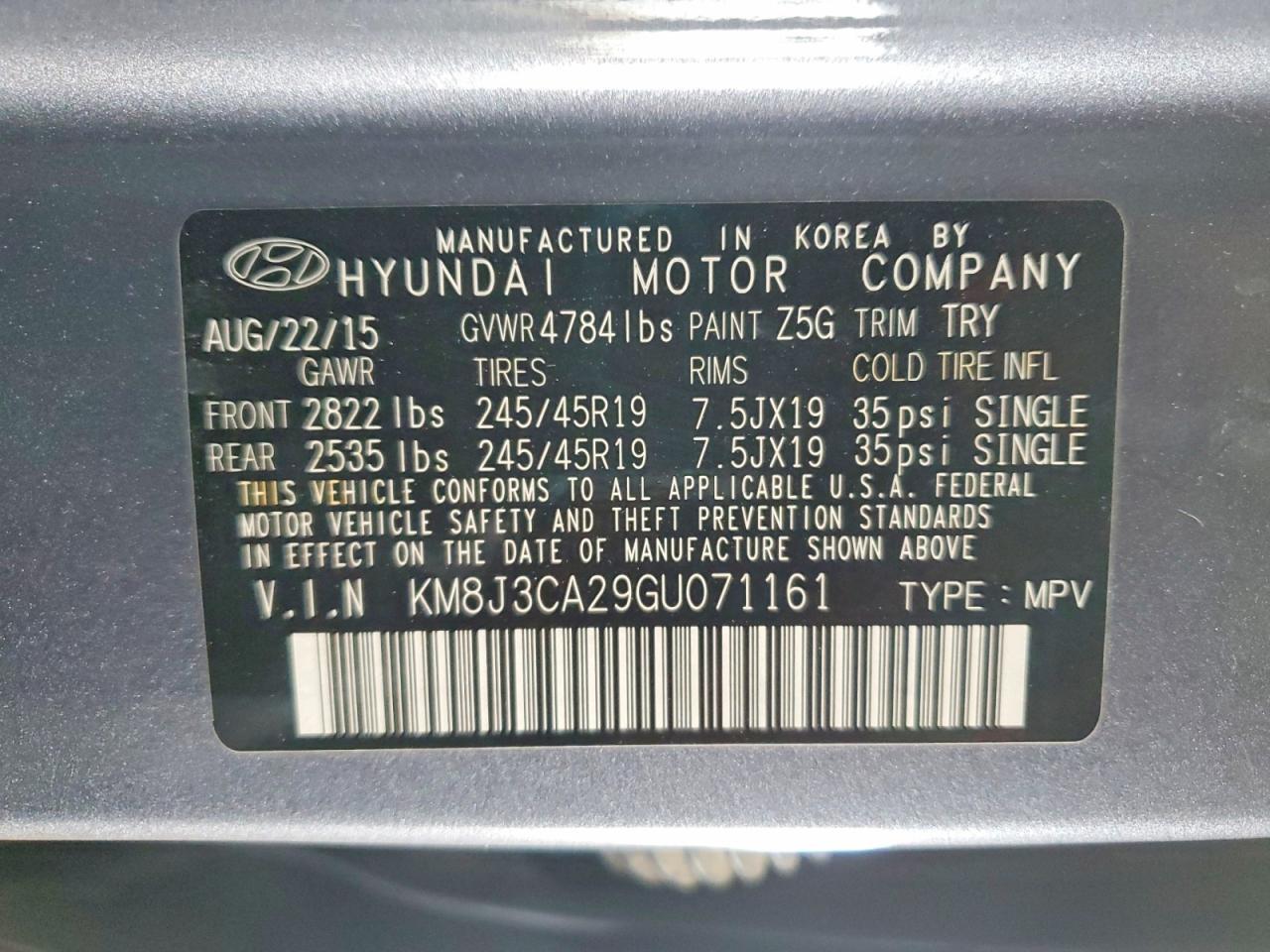 2016 HYUNDAI TUCSON