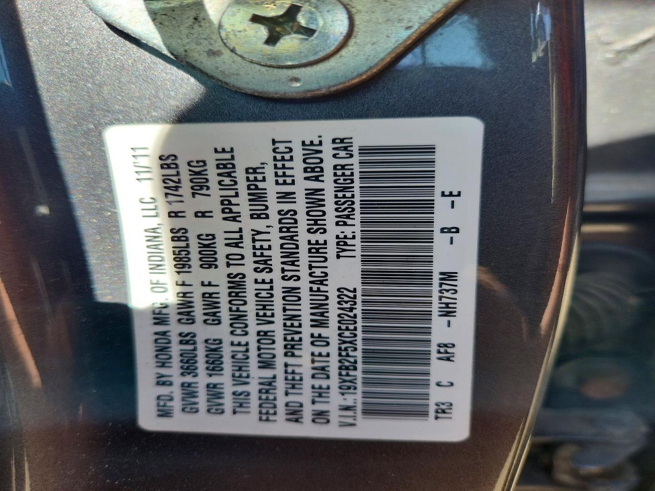 2012 HONDA CIVIC