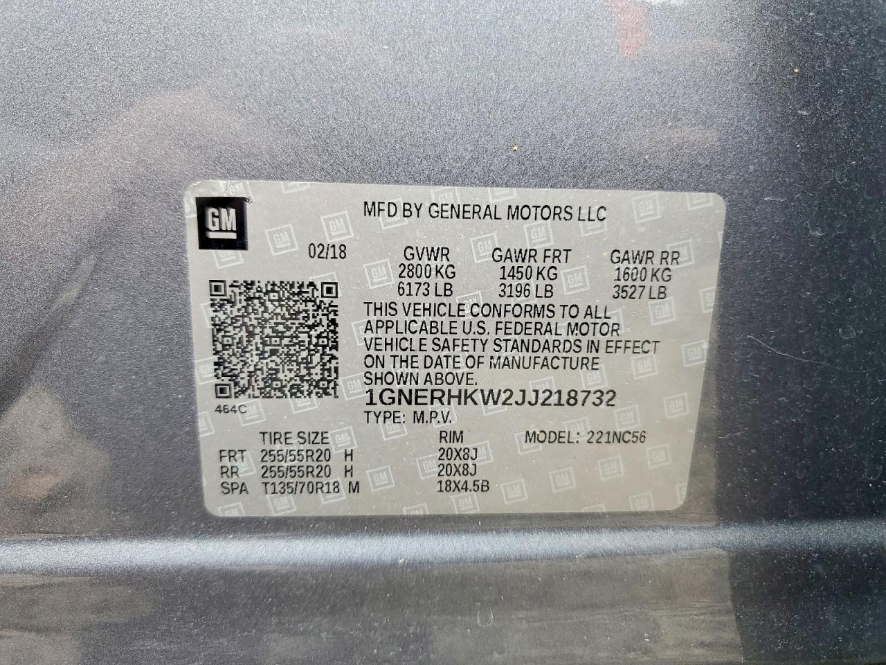 2018 CHEVROLET TRAVERSE
