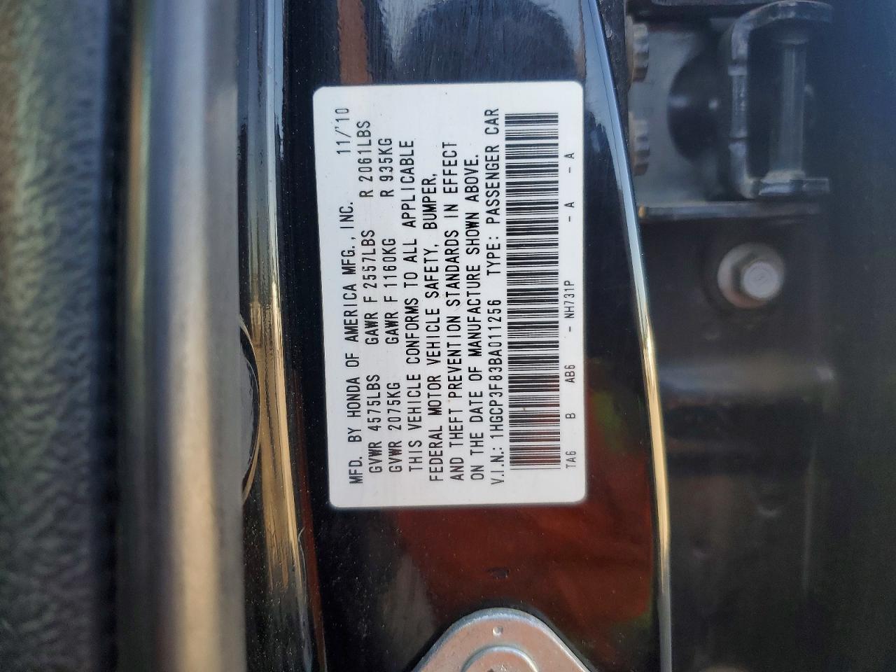 2011 HONDA ACCORD