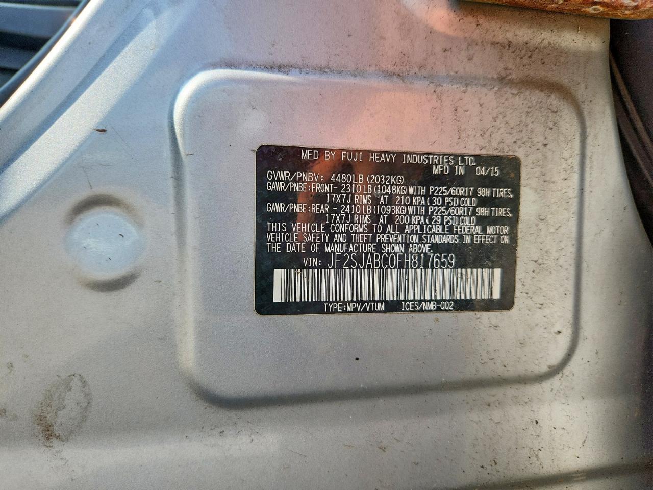 2015 SUBARU FORESTER