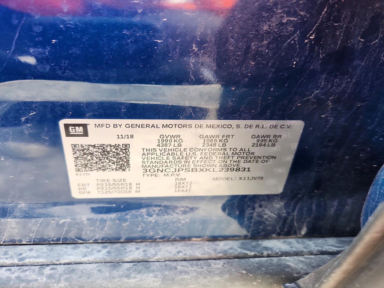 2019 CHEVROLET TRAX