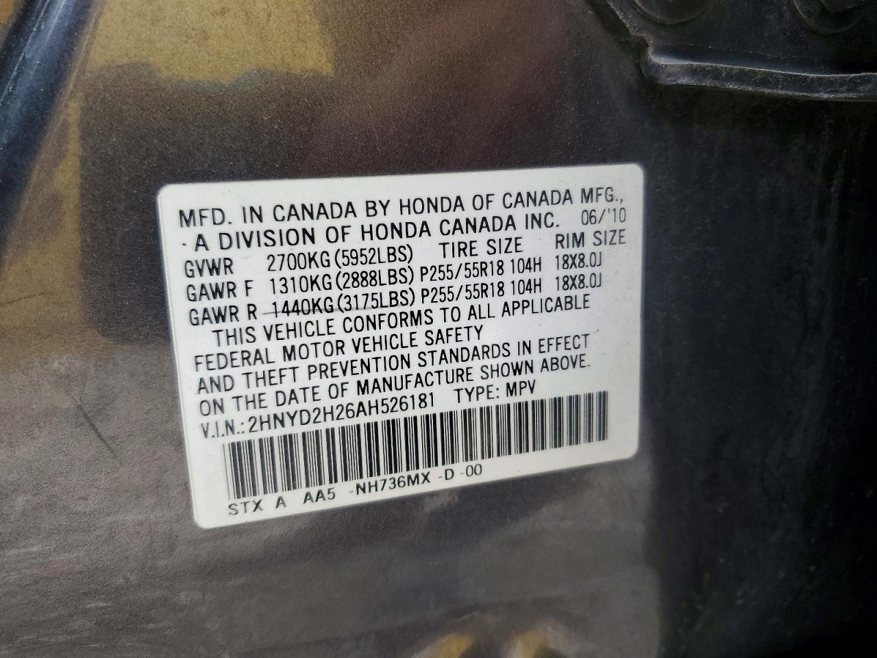 2010 ACURA MDX