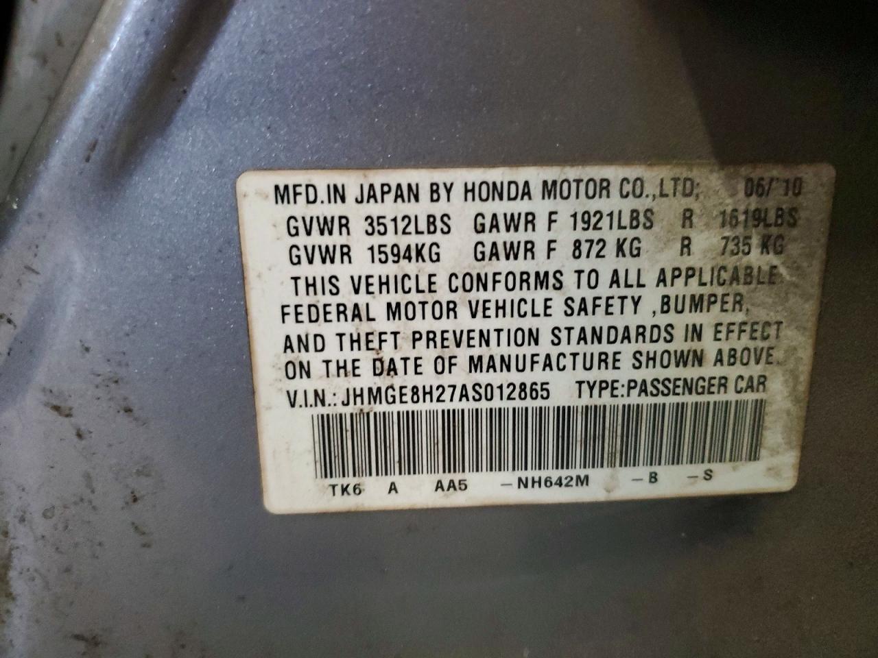 2010 HONDA FIT