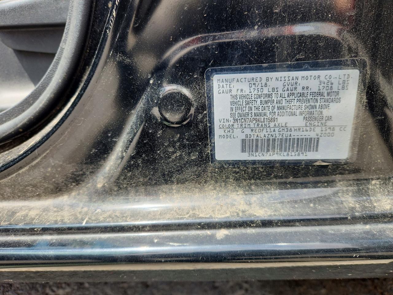 2019 NISSAN VERSA
