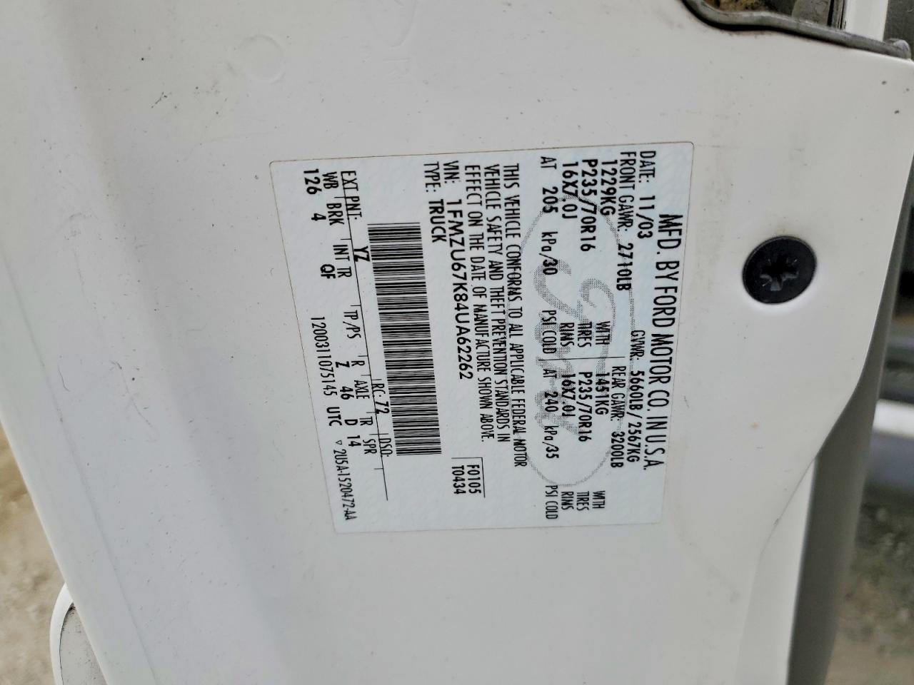 2004 FORD Explorer Sport Trac