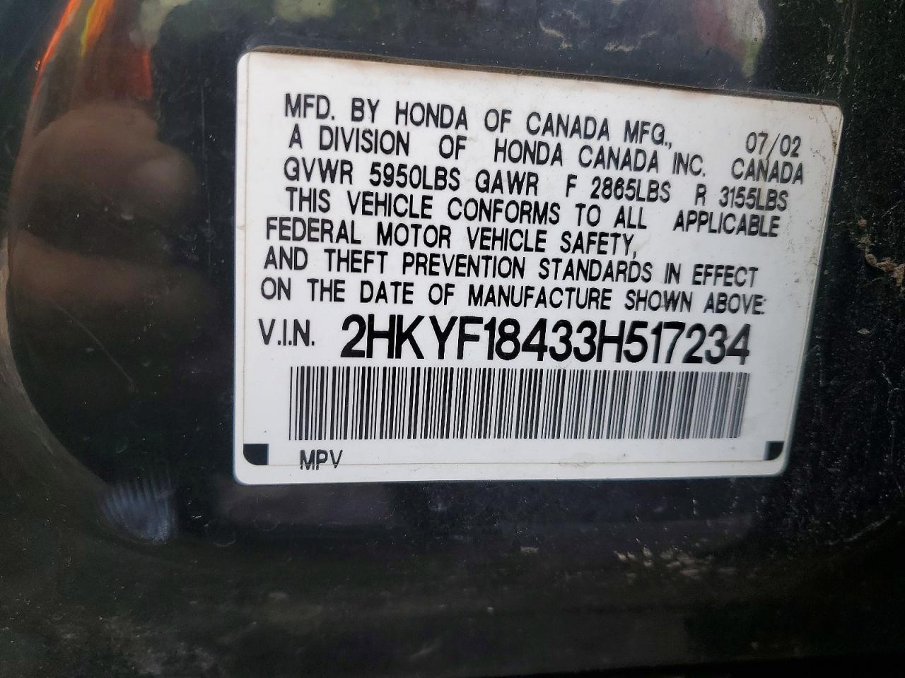2003 HONDA PILOT