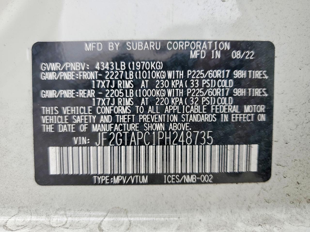 2023 SUBARU Crosstrek